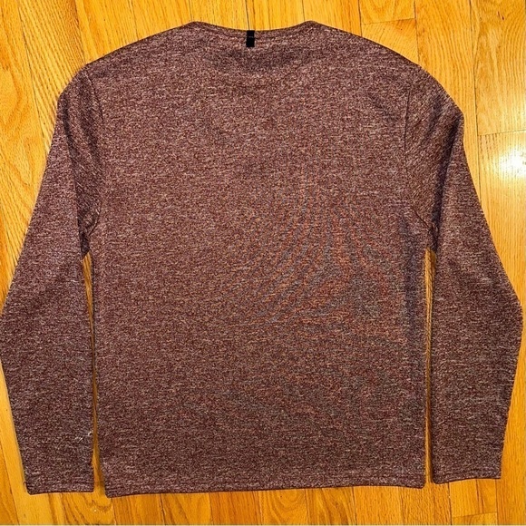 WRK Work Rest Karma Mens Henley Shirt Heather Burgundy Spruce Textured L - Picture 2 of 6